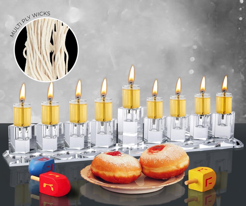 Ner Mitzvah Natural Smokeless Cotton Wicks â€“ 50 Count (Approx.) 39 Ply Thin for Oil Cup Candle â€“ Replacement Wicks - Image 4