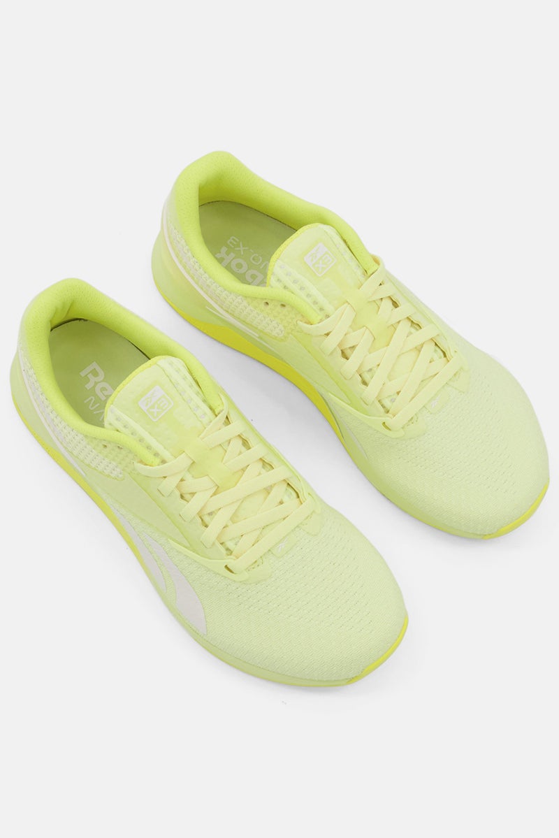 Women Nano X3 Lace Up Training Shoes, Lime Green