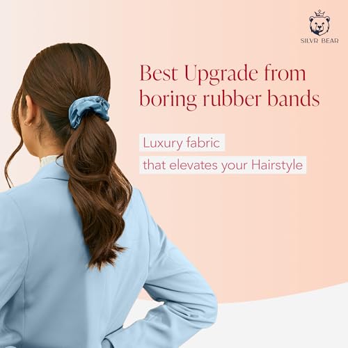 Silvr Bear Satin Scrunchies SAME 9 COLORS AS PIC, Hair Ties, Satin Rubber Band, Scrunchies Set for Girls, Women, Best gift for Sister, Friend, Mom (9 Pastel Shades) - Image 5