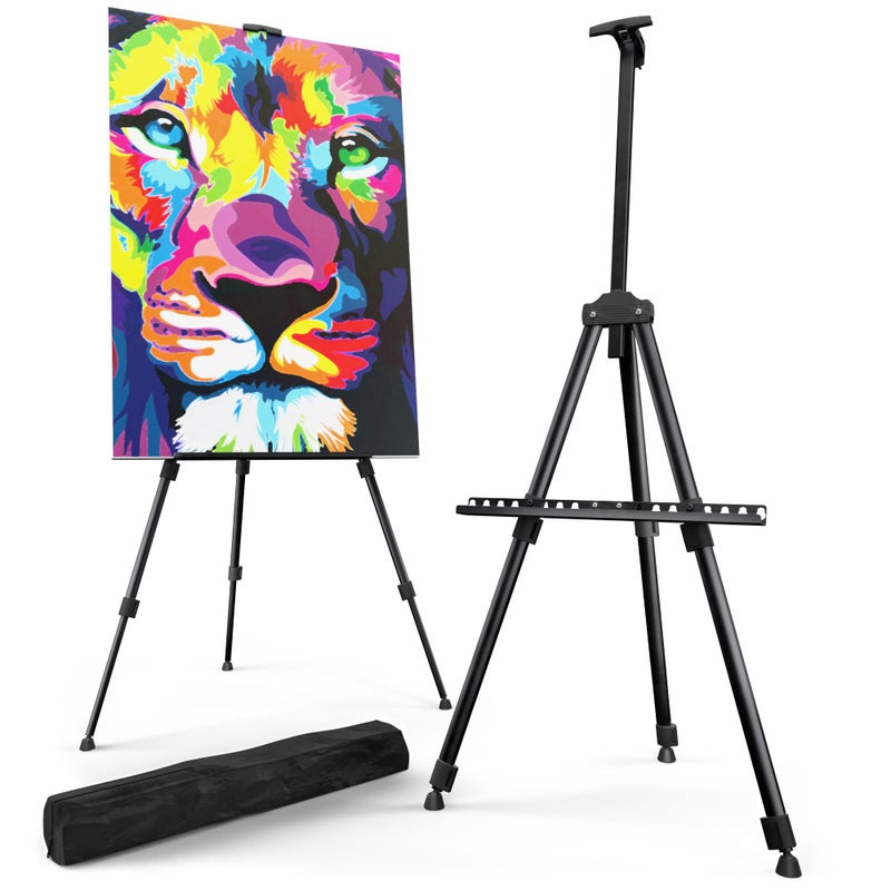 T-Sign Portable Artist Easel Stand for Painting - Adjustable Height Painting Easel with Bag - Tabletop Art Easel for Painting Canvas Stand, Poster Stand & Wedding Signs Stand - Metal Tripod - 21x66 inches - Image 1