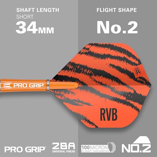 Target Darts Raymond Van Barneveld RVB 22G Tungsten Steel Tip Darts Set - 9 Pro Grip Shafts - 9 Pro Ultra Flights – Dart Wallet - Dart Counter App Coupon Bundle - Image 4