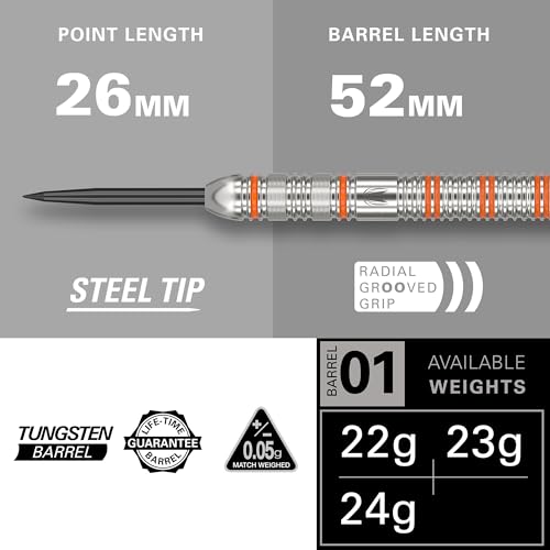 Target Darts Raymond Van Barneveld RVB 22G Tungsten Steel Tip Darts Set - 9 Pro Grip Shafts - 9 Pro Ultra Flights – Dart Wallet - Dart Counter App Coupon Bundle - Image 3