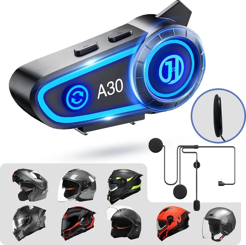 Blackbird Game Center A30 2X Paired Intercom Motor Courier Helmet Bluetooth Headset