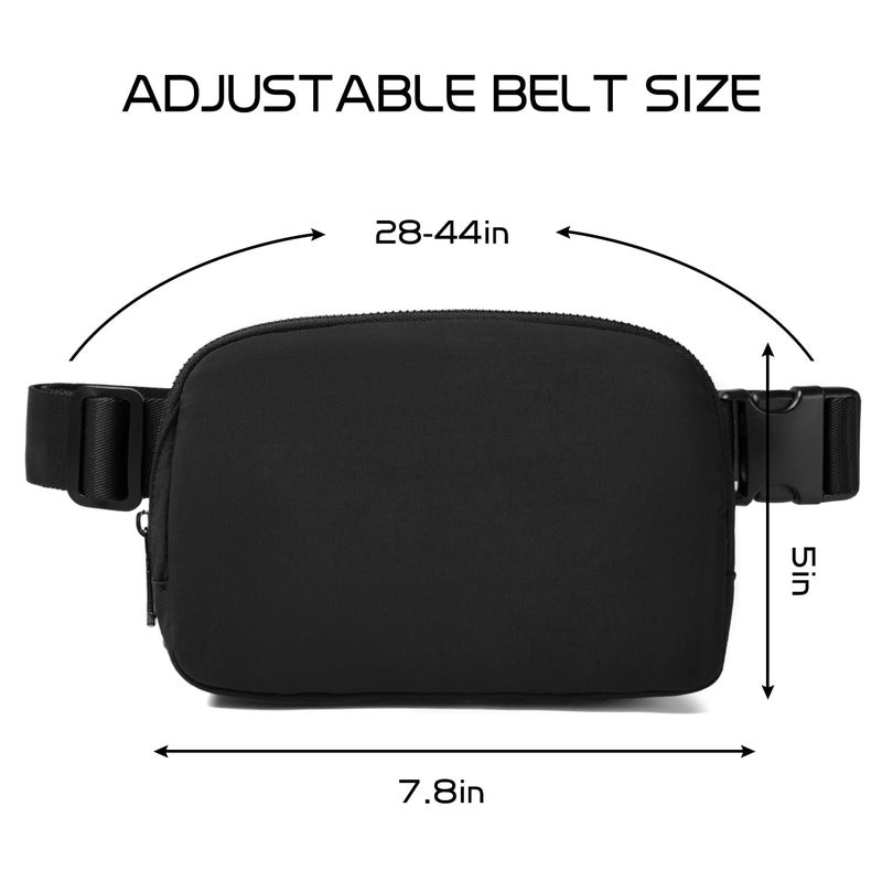 Gitus Belt Bag for Women Fanny Pack Crossbody Bags for Women Fashion Waist Packs with Adjustable Strap Gifts for Teenage Girls Women Men (Black) - Image 3