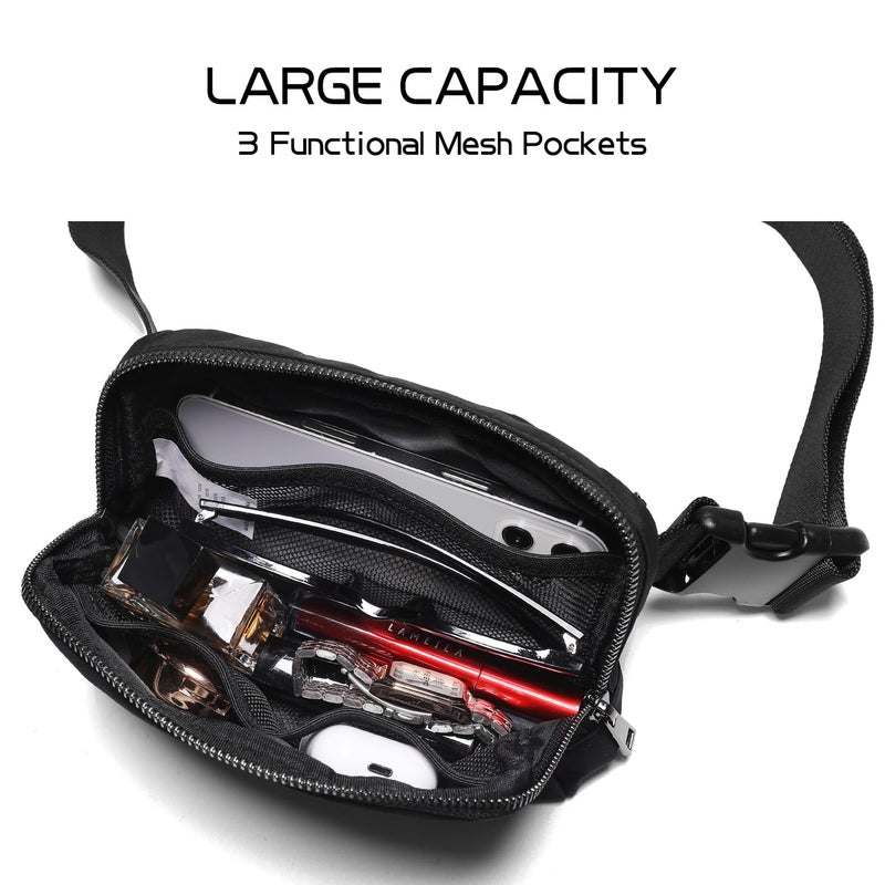 Gitus Belt Bag for Women Fanny Pack Crossbody Bags for Women Fashion Waist Packs with Adjustable Strap Gifts for Teenage Girls Women Men (Black) - Image 5