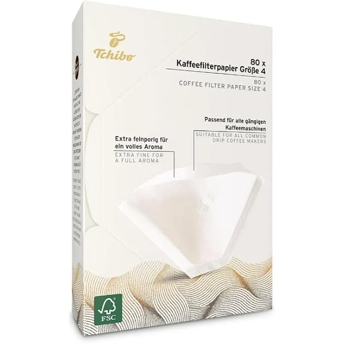 تشيبو ورق فلتر القهوة مقاس 4، 80 قطعة، أبيض - Image 3
