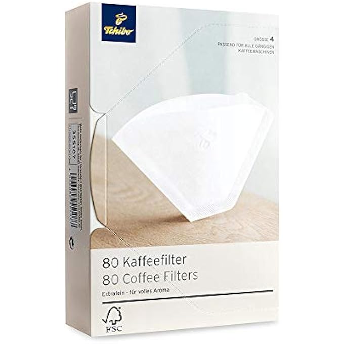 تشيبو ورق فلتر القهوة مقاس 4، 80 قطعة، أبيض - Image 1