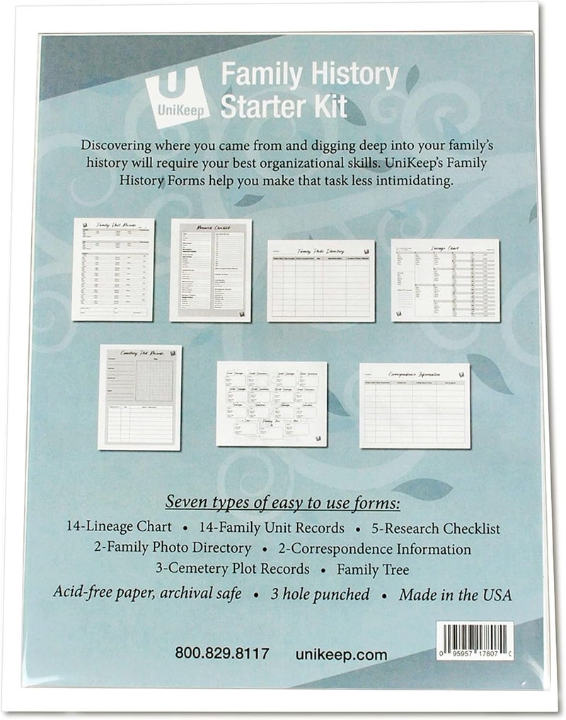 UniKeep Pedigree Charts for Genalogy Reasearch  Archival Quality Paper Starter Kit - Image 4