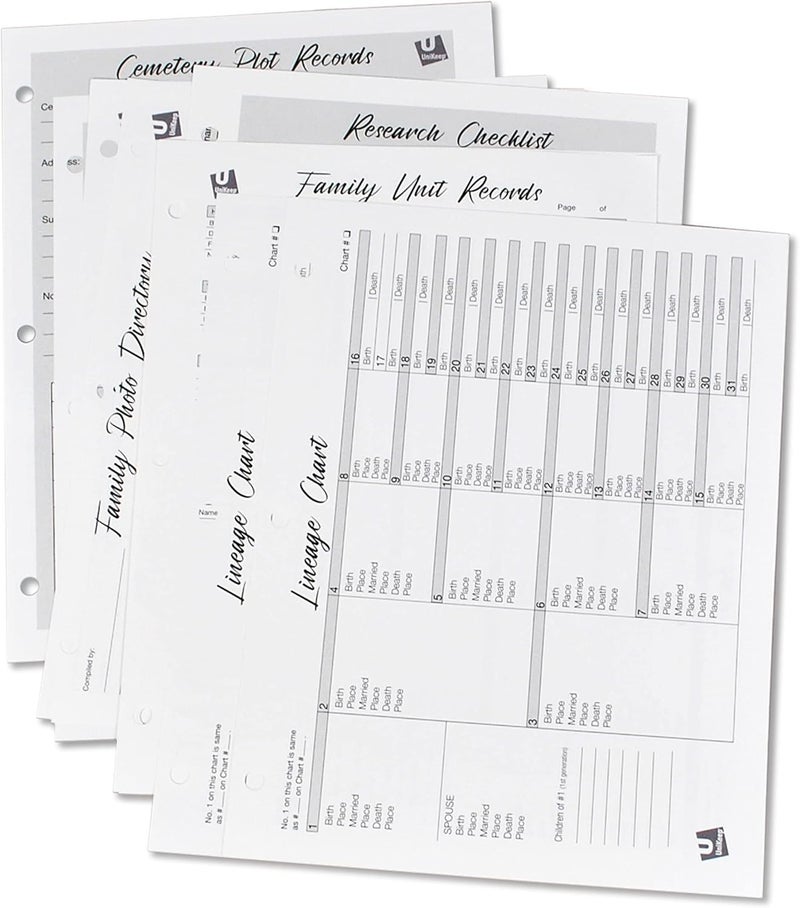 UniKeep Pedigree Charts for Genalogy Reasearch  Archival Quality Paper Starter Kit - Image 3