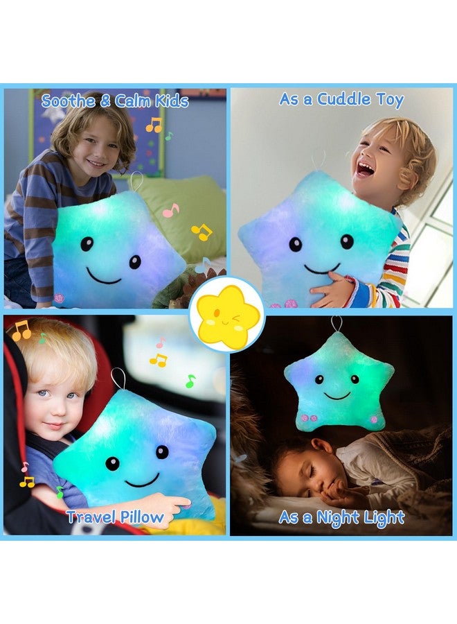 Subao Sensory Toys for Kids with Autism,14" Soft Toddler Pillow With Light &Music,Plush Star Night Light,Light Up Adhd Autism Sensory Products,Birthday Xmas Easter Gifts for Boys 3 4 5 6 7 8 9 10 Blue - Image 2