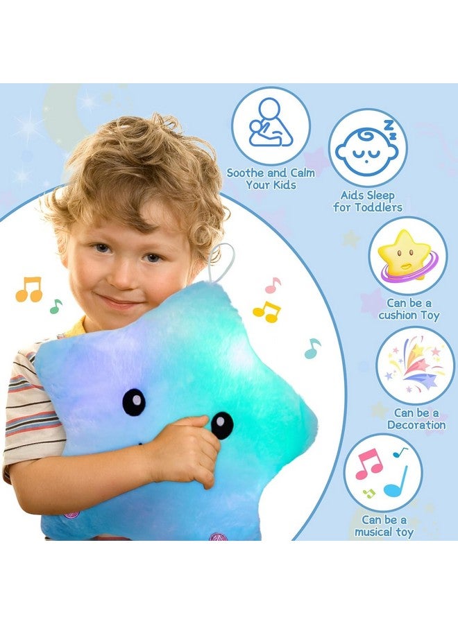 Subao Sensory Toys for Kids with Autism,14" Soft Toddler Pillow With Light &Music,Plush Star Night Light,Light Up Adhd Autism Sensory Products,Birthday Xmas Easter Gifts for Boys 3 4 5 6 7 8 9 10 Blue - Image 4