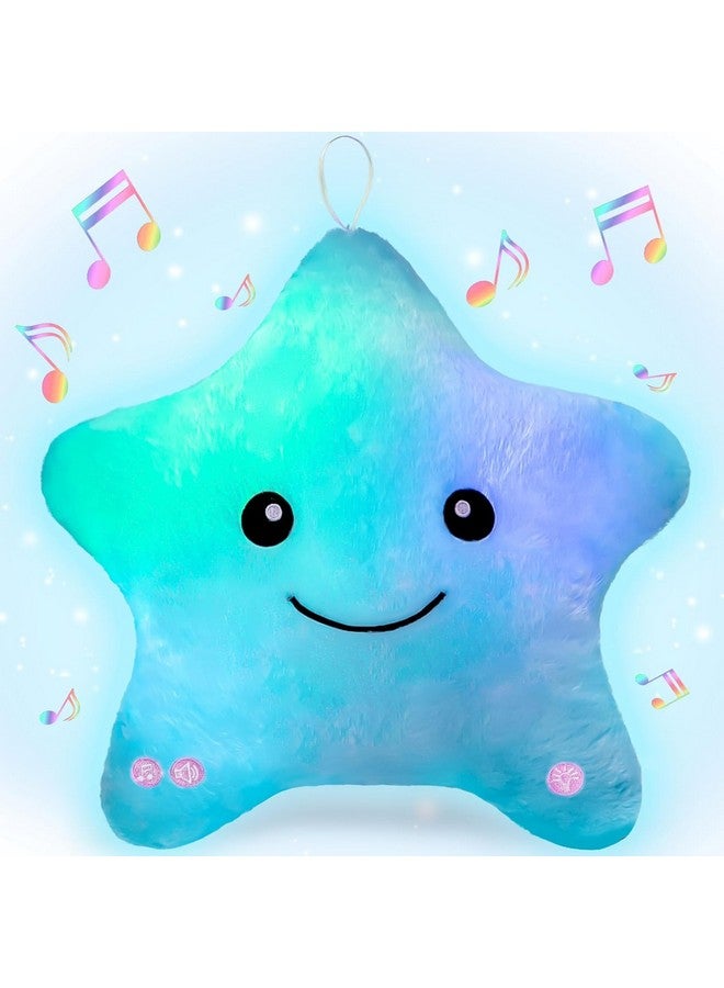Subao Sensory Toys for Kids with Autism,14" Soft Toddler Pillow With Light &Music,Plush Star Night Light,Light Up Adhd Autism Sensory Products,Birthday Xmas Easter Gifts for Boys 3 4 5 6 7 8 9 10 Blue - Image 1