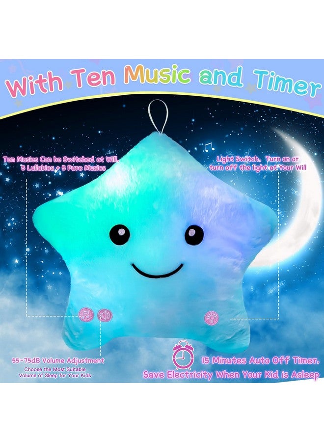 Subao Sensory Toys for Kids with Autism,14" Soft Toddler Pillow With Light &Music,Plush Star Night Light,Light Up Adhd Autism Sensory Products,Birthday Xmas Easter Gifts for Boys 3 4 5 6 7 8 9 10 Blue - Image 3