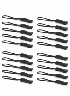 SYOSI Zipper Pull Head, Durable Zipper Replacement Zipper Label Extension Holder Suitable For Luggage, Backpacks, Jackets, Wallets, Handbags (20 Pieces In Black)  - Image 1