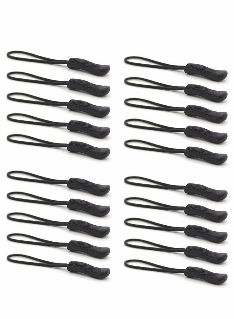 SYOSI Zipper Pull Head, Durable Zipper Replacement Zipper Label Extension Holder Suitable For Luggage, Backpacks, Jackets, Wallets, Handbags (20 Pieces In Black)  - Image 1
