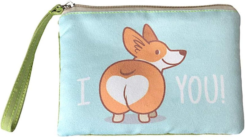 Rantanto Small Cute Cash Coin Purse, Canvas Change Purse, Kawaii Coin Pouch With Handle Christmas Gift For Women Teenager Girls (BG0009 Corgi Dog) - Image 1