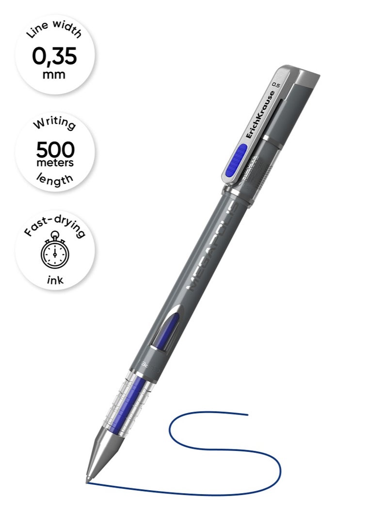 ErichKrause Gel ink pen MEGAPOLIS Gel Stick 0.5, ink color: blue (blister 1 pc.) - Image 4
