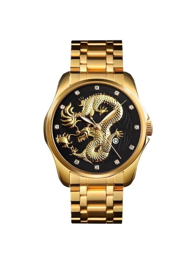 CASSRAY Chinese-style fashionable men's wristwatch - trendy, individual, business-oriented watch with automatic calendar function, water-resistant and luminous dial. - Image 1