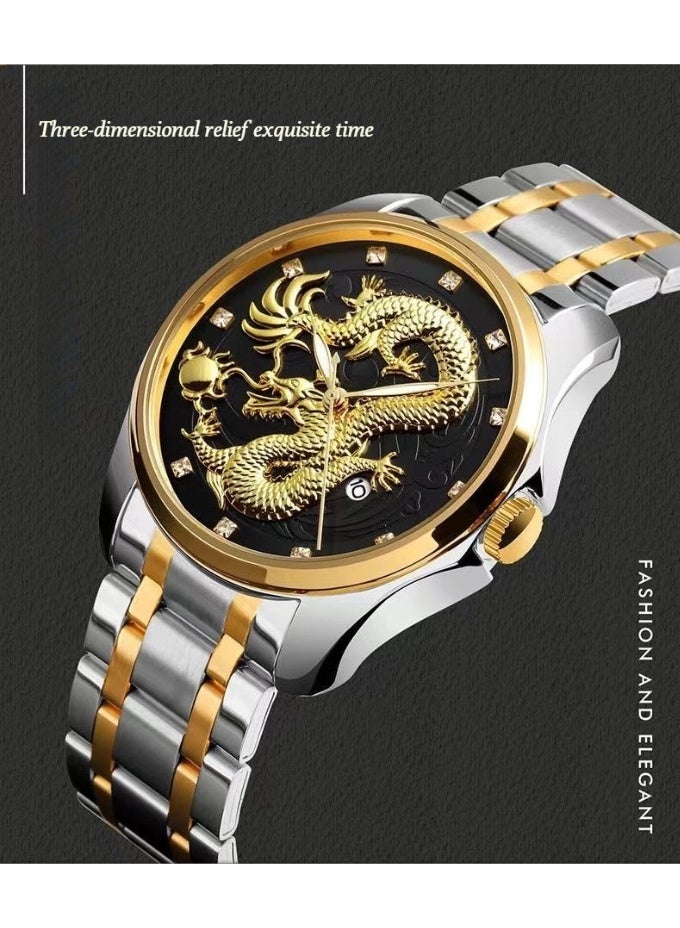 CASSRAY Chinese-style fashionable men's wristwatch - trendy, individual, business-oriented watch with automatic calendar function, water-resistant and luminous dial. - Image 2