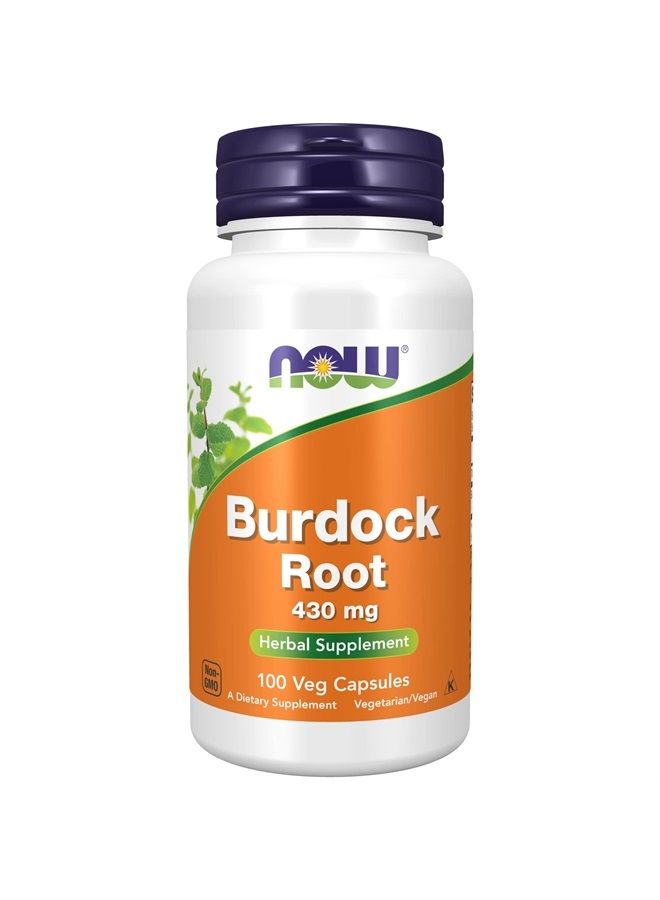now Supplements, Burdock Root (Arctium lappa) 430 mg, Herbal Supplement, 100 Veg Capsules - Image 1