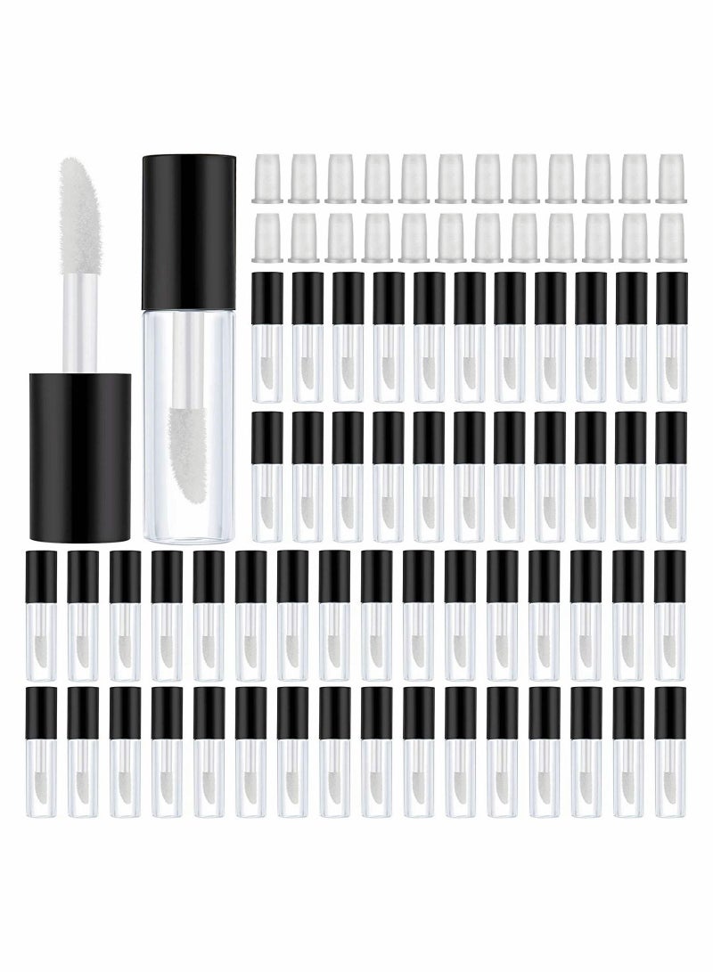 SYOSI Lip Gloss Tubes Containers 100PACK 1.2ML Clear Empty Refillable Balm Bottle Reusable Mini Lipstick for Samples Travel Split Charging DIY Makeup Black  - Image 1
