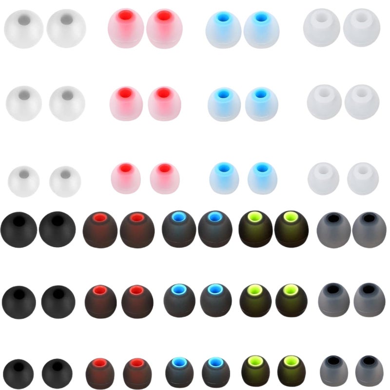 WenTigDY Earbud Replacement Tips 54Pcs,3 Sizes S/M/L, 9 Colors Silicone Tips Headphone Covers Ear Bud Rubber Tips Silicone Earbud for Ears Headphone Ear Covers Replacement (Inner Hole 3.8mm -5.1mm) - Image 1