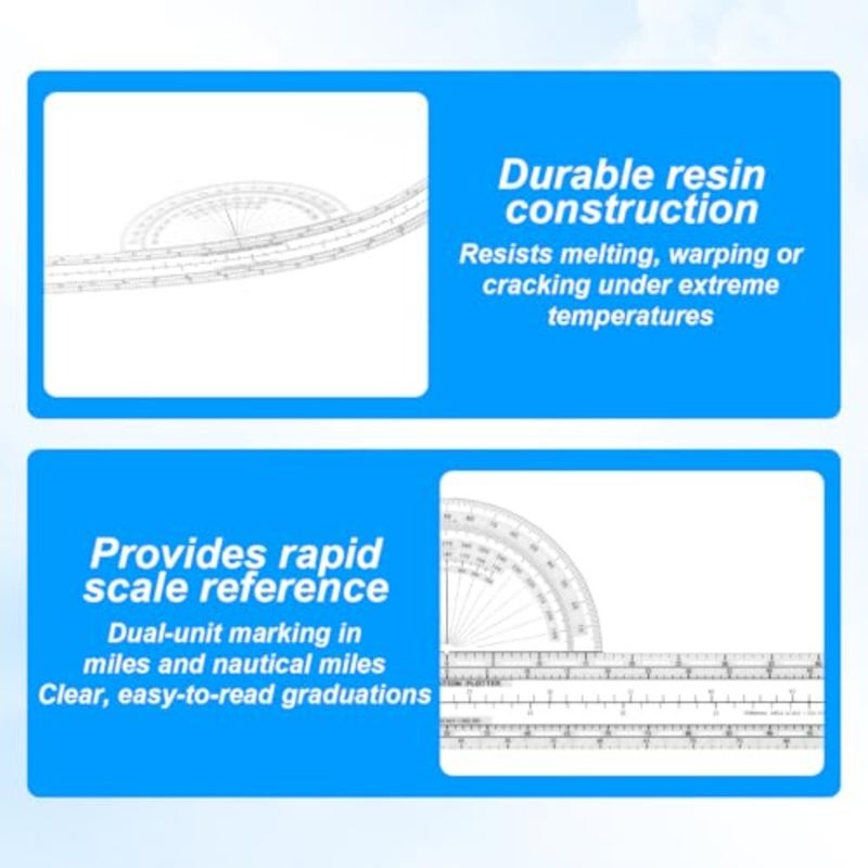 Pen Plotter Fixed Plotter for Pilots Accurate Scale Aviation Navigation Plotters Flight Planning Routes Tools for Pilots Transparent - Image 3