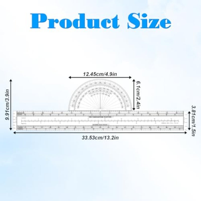 Pen Plotter Fixed Plotter for Pilots Accurate Scale Aviation Navigation Plotters Flight Planning Routes Tools for Pilots Transparent - Image 2