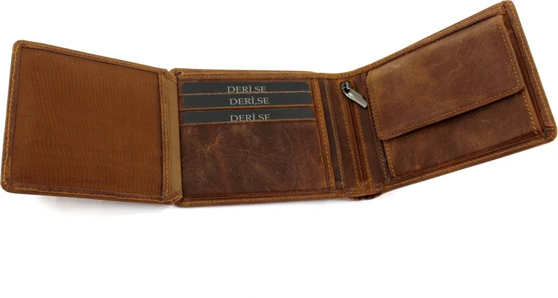 Derise Club Men's Crazy Leather Coin Holder Wallet