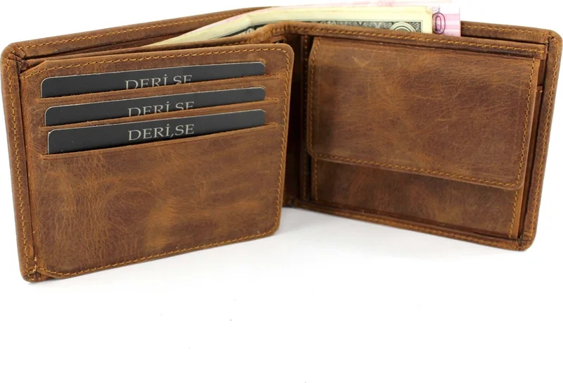 Derise Club Men's Crazy Leather Coin Holder Wallet