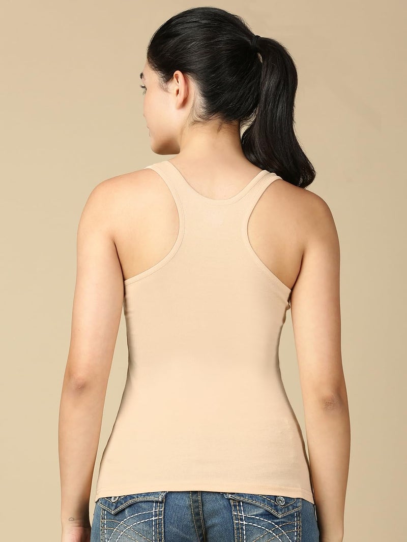 Lux Cozi Women's Pure Cotton Racerback Tank Top_COZIHER_401_Racerback_BLK_BG_95_2PC - Image 5