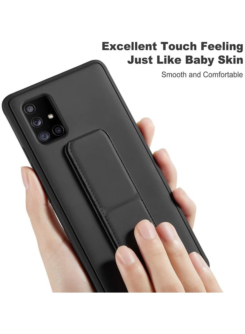 ELTRAZONE Galaxy A71 4G Magnetic Stand & Holder Hand Strap Grip Kickstand Case, Finger Strap Cover for Samsung A71 – Black Protective Case with Built-In Stand for Hands-Free Viewing & Secure Grip - Image 4