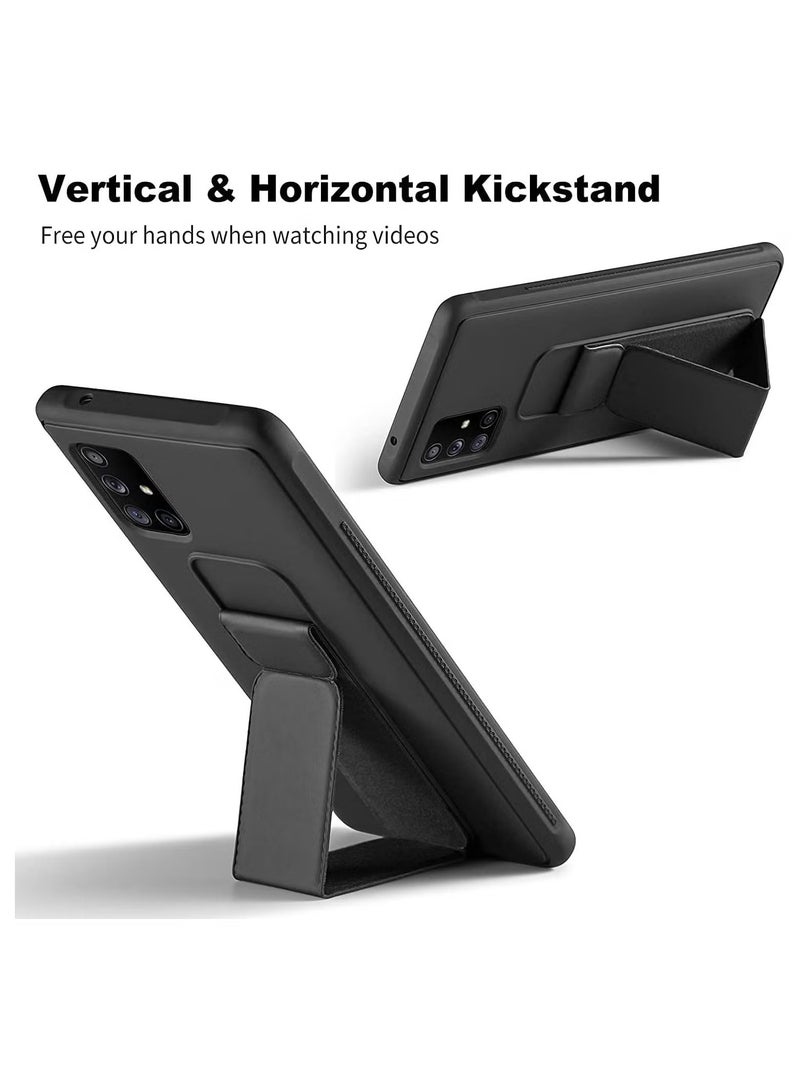 ELTRAZONE Galaxy A71 4G Magnetic Stand & Holder Hand Strap Grip Kickstand Case, Finger Strap Cover for Samsung A71 – Black Protective Case with Built-In Stand for Hands-Free Viewing & Secure Grip - Image 3