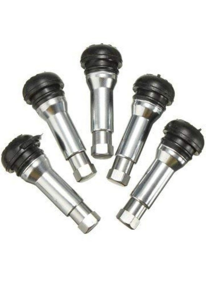 SHOPEE Car Chrome Alloy Copper Tubeless Rubber Wheel Tyre Valve Stem Dust Cap Cover -5pcs