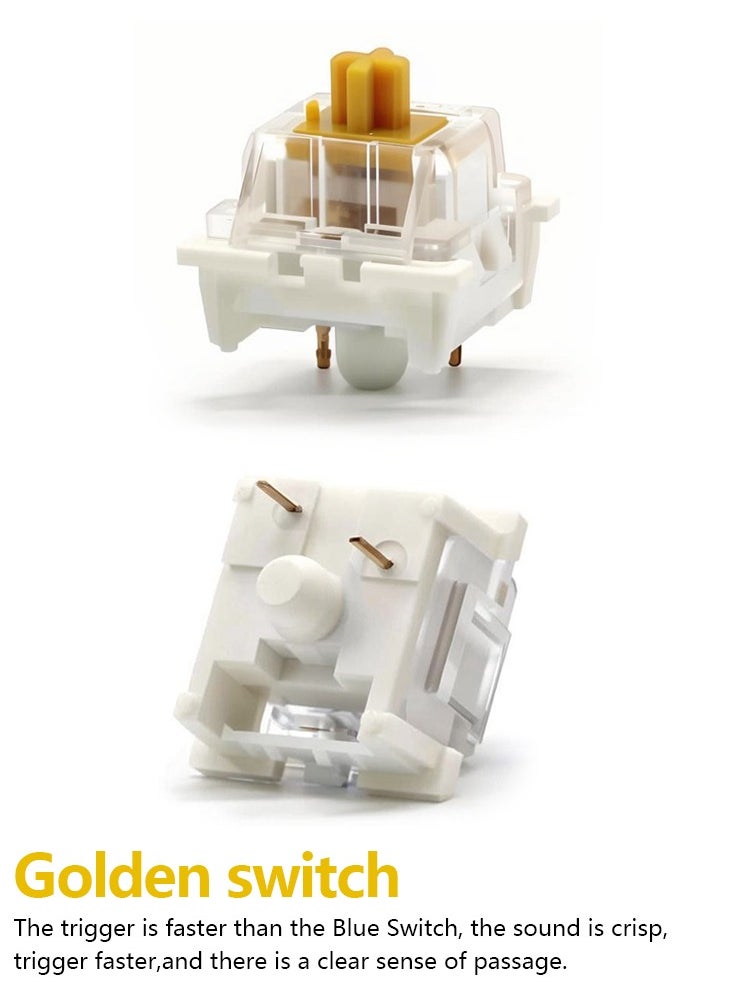 Generic - Mechanical Keyboards Switch Gold Gaming Outemu Switch for Keyboard 3Pin Linear Tactile Clicky Switches - Image 1