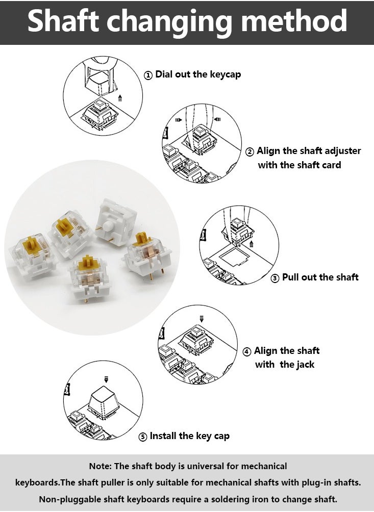 Generic - Mechanical Keyboards Switch Gold Gaming Outemu Switch for Keyboard 3Pin Linear Tactile Clicky Switches - Image 1