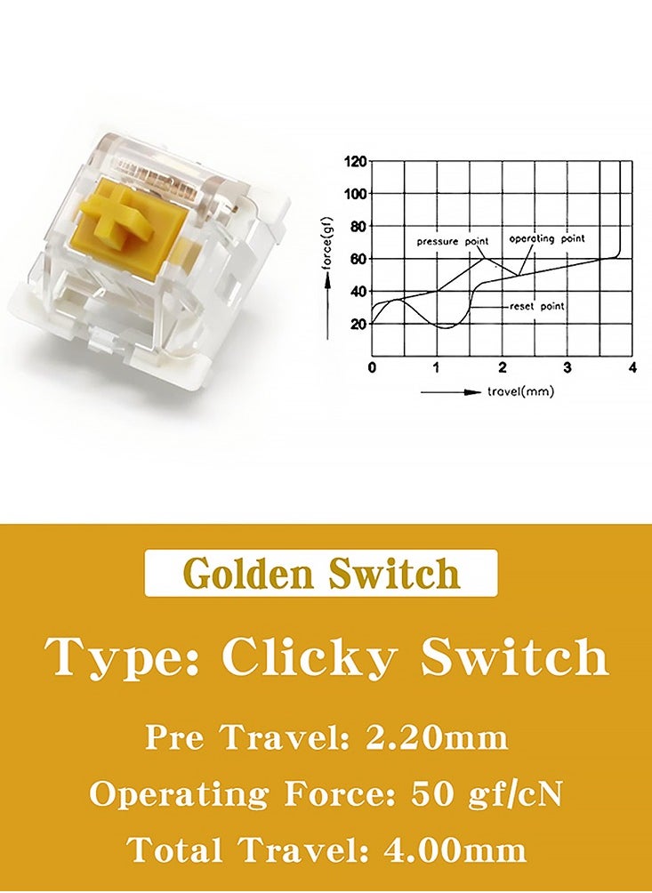 Generic - Mechanical Keyboards Switch Gold Gaming Outemu Switch for Keyboard 3Pin Linear Tactile Clicky Switches - Image 1