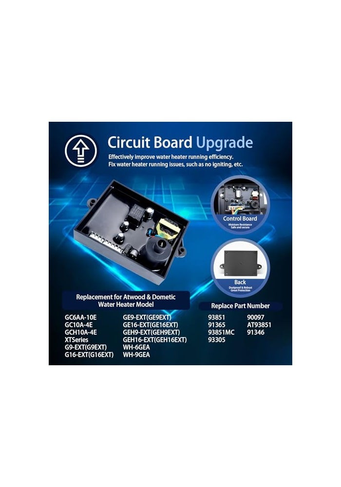 Gagsu 91365 RV Water Heater Control Circuit Board Kit with Fuse Compatible with AtwoodDometic Water Heater 6 gal10gal GCH6A10E GC6AA10E GC10A4E GCH10A4E 91226 93305 93851 91346 12 VDC - Image 3