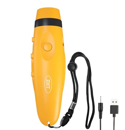 ZHT Electronic Whistles for Referees with USB Charging, 3 Tone High Volume Emergency Whistle for Coaches Teacher, Outdoor Safety Whistles with Lanyard-Yellow Color - Image 1