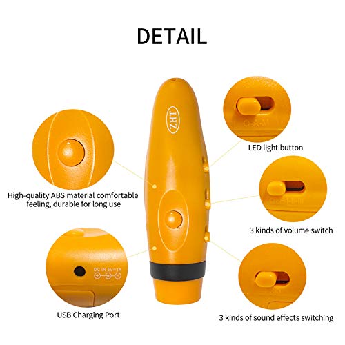 ZHT Electronic Whistles for Referees with USB Charging, 3 Tone High Volume Emergency Whistle for Coaches Teacher, Outdoor Safety Whistles with Lanyard-Yellow Color - Image 2