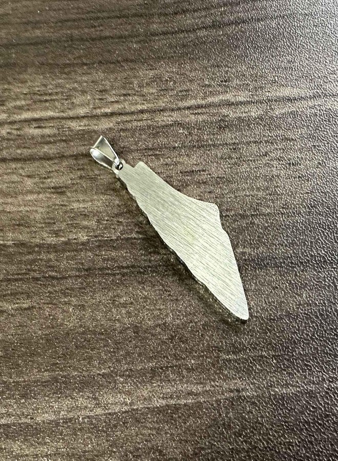 Xusamss Fashion Stainless Steel Palestine Country Flag Map Pendant Necklace(White) - Image 3