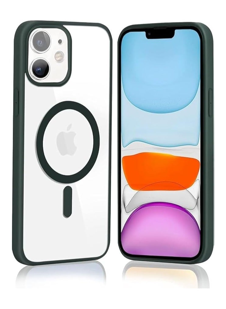 Ultra Slim Shockproof Clear Protective Case Compatible with Apple iPhone 11 6.1 inch - Dark Green 