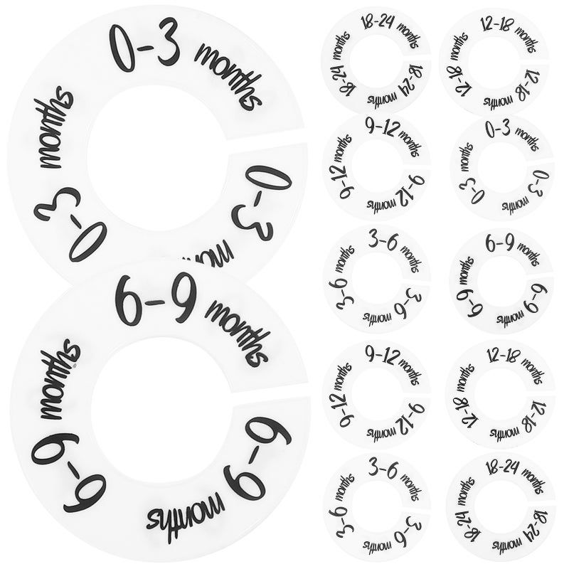2 Sets Closet Dividers Baby Clothes Size Signs Baby Closet Clothes Size Age Dividers - Image 5