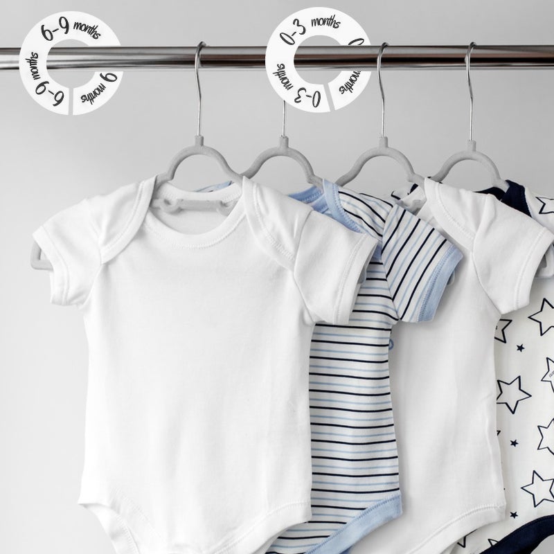 2 Sets Closet Dividers Baby Clothes Size Signs Baby Closet Clothes Size Age Dividers - Image 1