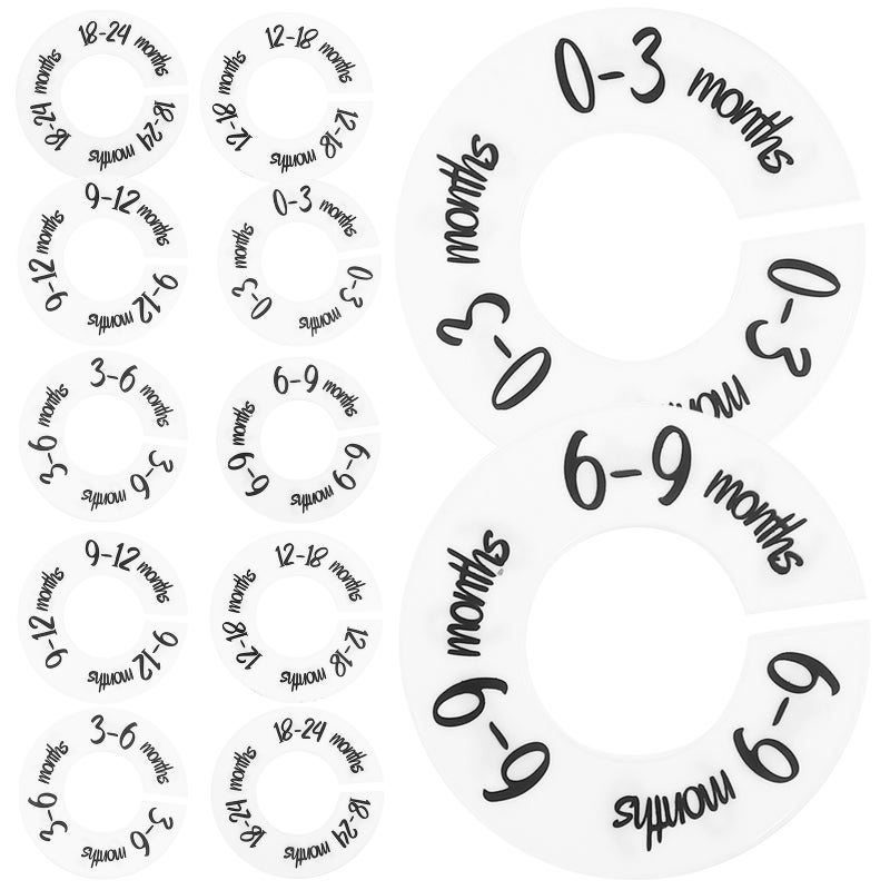 2 Sets Closet Dividers Baby Clothes Size Signs Baby Closet Clothes Size Age Dividers - Image 3