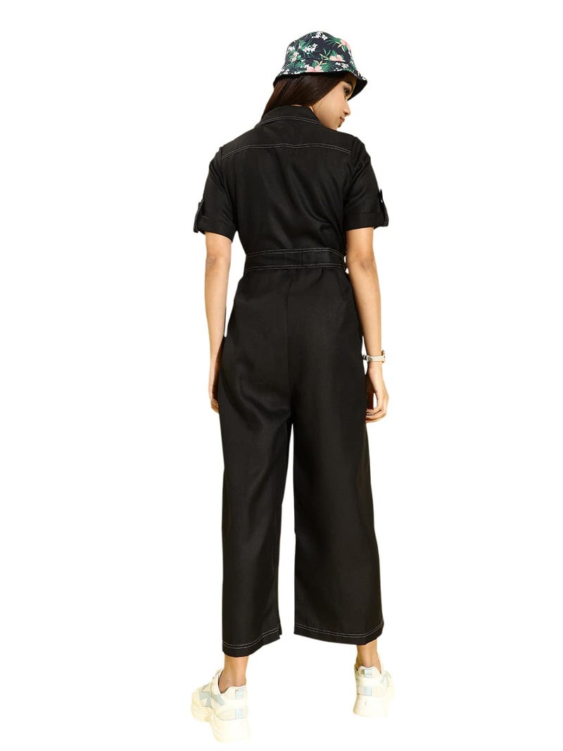 Style Quotient Black Basic Jumpsuit (AW21SQPILCROW_BLK-M) - Image 5