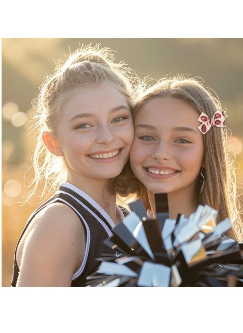 YALLNASL Rugby Basketball Hair Bows Cheer Hair Accessories for Girls Sports Themed Hair Clips for Thin Thick Hair Barrettes No Slip Bow for Cheerleader Hair Bows for Women Girl  - Image 3