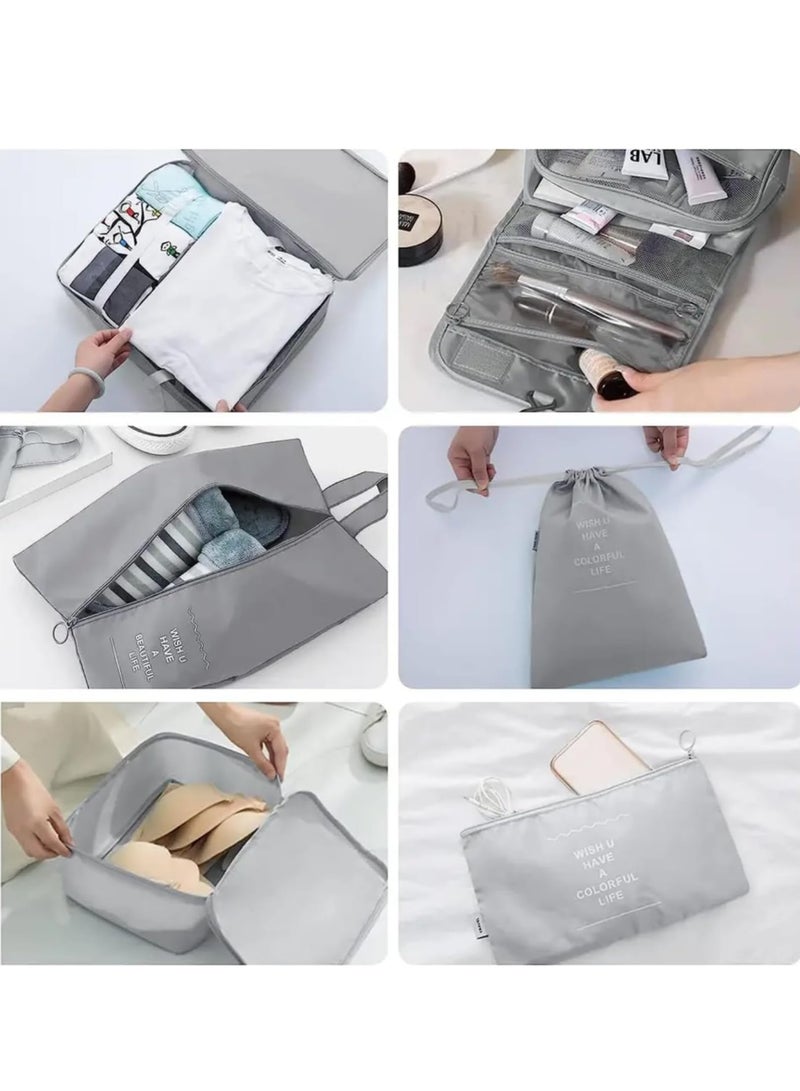 DUNISO 7-piece large-sized waterproof packaging cube multifunctional travel management bag, suitable for gray suitcases made of high-quality materials. Travel organizer travel bag packaging box travel bag lu  - Image 5
