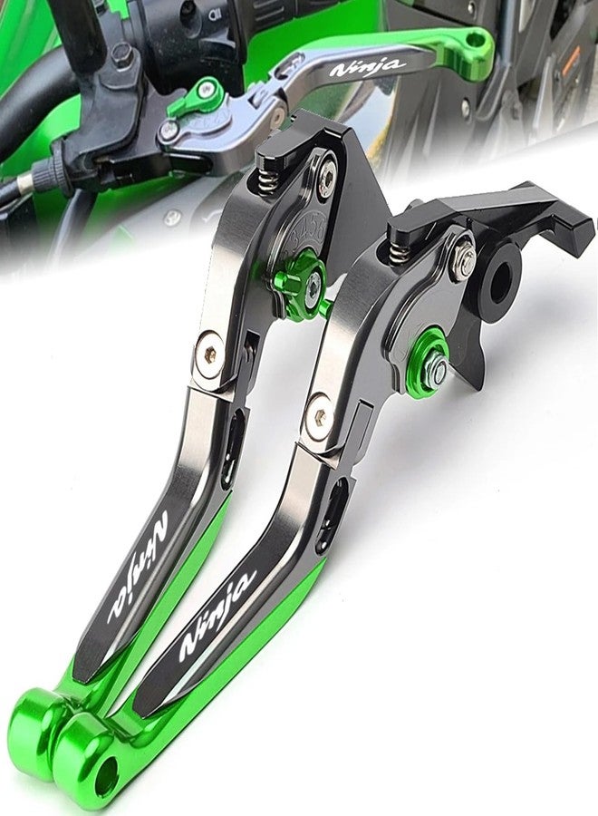 FREAXLL ZX6R ZX10R 2007-2016 Motocycle Brake Clutch Levers Set Foldable Extendable for K.awasaki Ninja ZX-6R ZX-10R Z1000 ZX636R ZX6RR Z1000SX Z750R NINJA1000 Tourer - Green - Image 1