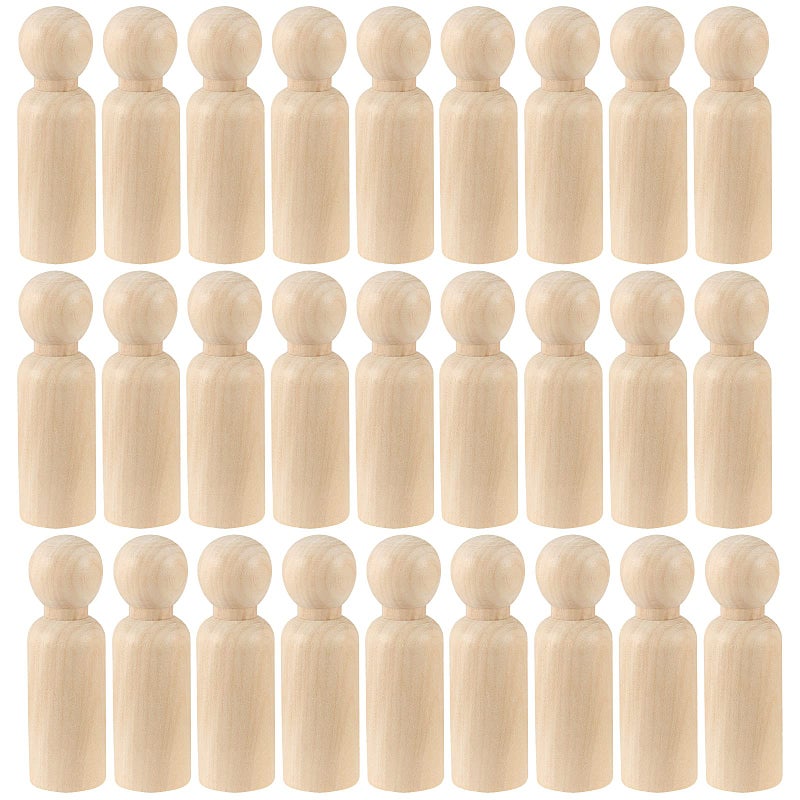 HAKZEON HAKZEON 40 Pack 312 Inches Unfinished Wooden Peg Dolls Decorative Wooden Peg Dolls People Wood Peg Doll Body for Painting DIY Craft Art Projects Home Decoration 